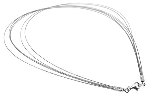 Minott Edelstahl-Kette Halsreif silberfarben 50cm / Karabiner-Verschluss 925/- Silber 32526 von Minott