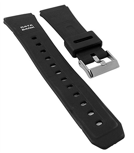 Minott Ersatzband Uhrenarmband 22mm | Kunststoff, schwarz mit Data Bank Aufdruck 30104 von Minott