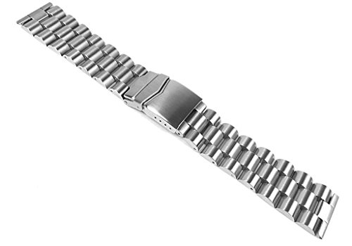 Minott Uhrenarmband Edelstahl Band - Massiv mit Sicherheitsfaltschließe 24317, Stegbreite:18mm von Minott