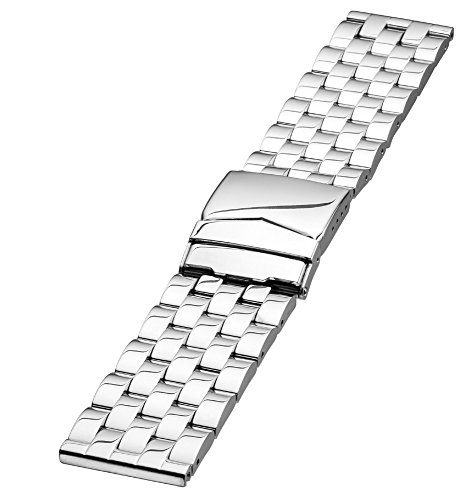 Minott Uhrenarmband Edelstahl Band - Massiv mit Sicherheitsfaltschließe 24319, Stegbreite:24mm von Minott