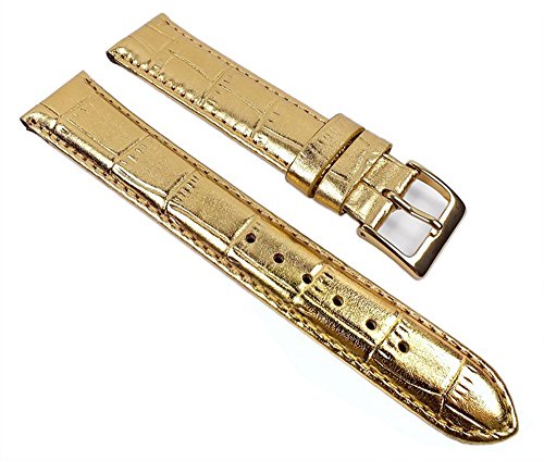 Minott Uhrenarmband Kalbsleder Band Goldfarben 22016G, Anstoß:16 mm von Minott