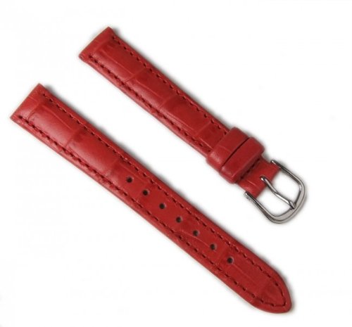 Minott Uhrenarmband Leder Louis-Print rot 14mm von Minott