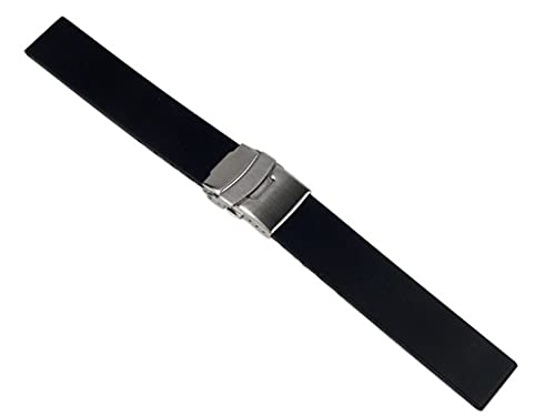 Minott Uhrenarmband Silikon Band 20mm schwarz von Minott