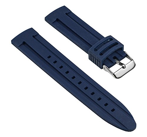 Minott Uhrenarmband Silikon Band Blau glatt 25538S, Stegbreite:20mm von Minott