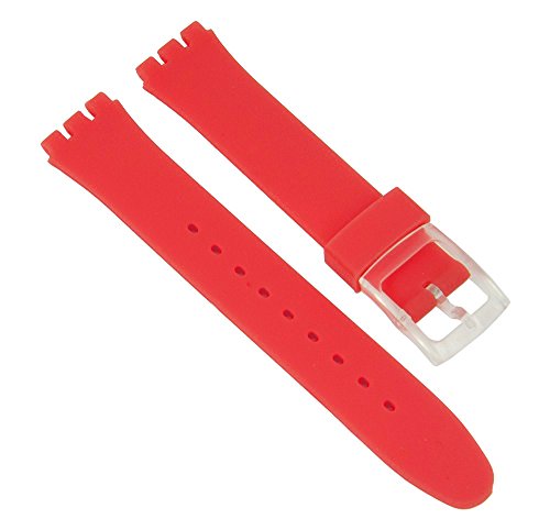 Minott Uhrenarmband Silikon Band Coralle passend zu Swatch Uhren Gent 17mm 27179 von Minott