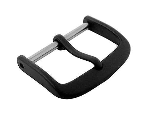Minott Ersatzschließe Dornschließe Edelstahl Schließe IP schwarz für Lederarmbänder 10-20mm, Anstoß:10 mm von Minott