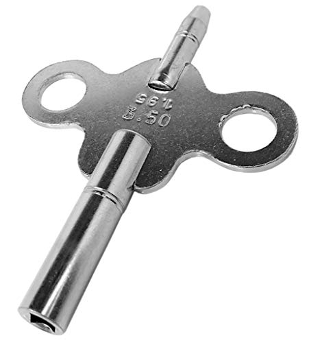 Minott Ersatzschlüssel 3,5mm/1,95mm Großuhrschlüssel vierkant Messing silbern 34544 von Minott