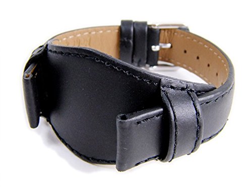 Minott Eulit Uhrenarmband Leder mit Unterlage Schwarz in Überlänge XL 828_10S, Stegbreite:18mm von Minott