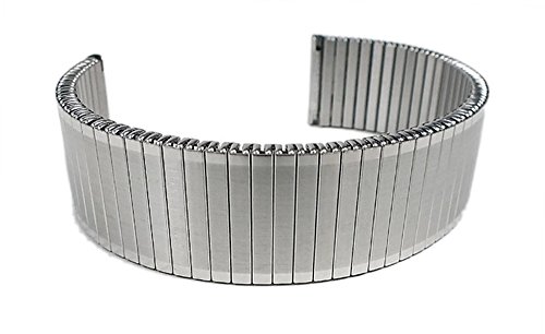 Minott Flex Band Uhrenarmband Edelstahl Zugband Silberfarben gleichlaufend, Stegbreite:8mm von Minott