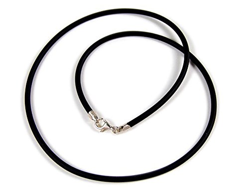 Minott Kautschuk-Band Kette Halsband schwarz Ø ca. 3mm 22073, Länge:40 cm von Minott