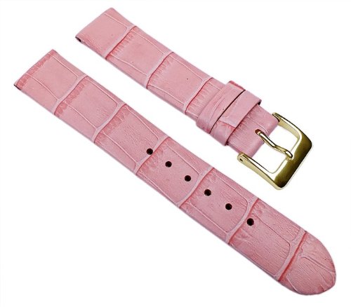 Eulit Rainbow Uhrenarmband Kalbsleder Band Rosa 390_44G, Anstoß:16 mm von Minott