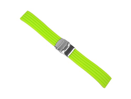 Minott Rubber Uhrenarmband Silikon Band Neon Grün 22457, Stegbreite:22mm von Minott