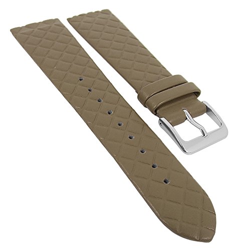 Minott Uhrenarmband Leder mit Rautenmuster zum verschrauben, Stegbreite:22mm, Schließe:Silbern von Minott