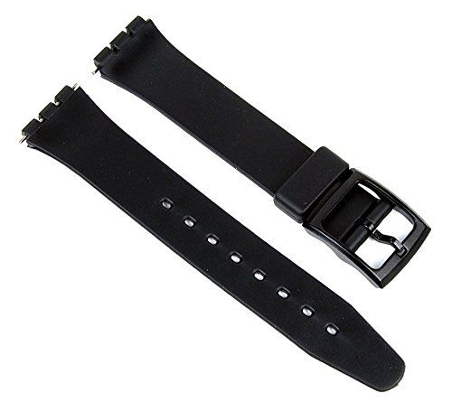 Minott Uhrenarmband Kunststoff 17mm für Swatch Uhren schwarz von Minott