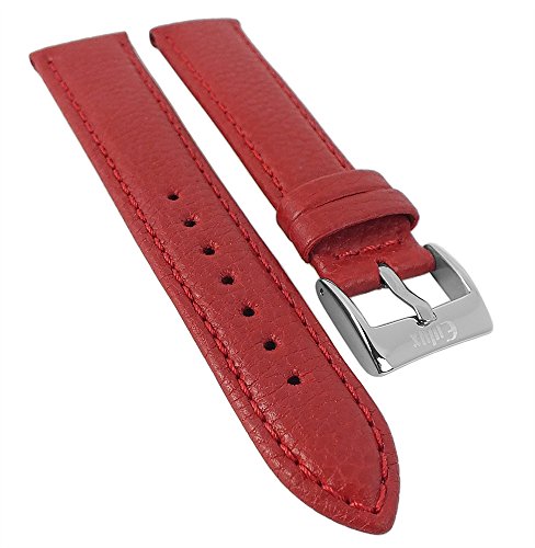 Minott | Uhrenarmband Naturleder, ökologisch gegerbt mit Dermatest-Siegel 29976, Farbe:rot, Stegbreite:18mm von Minott