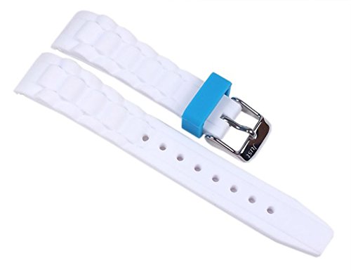 Minott Uhrenarmband Silikon Weiß mit Blauer Schlaufe 24mm passend zu Watch von Minott