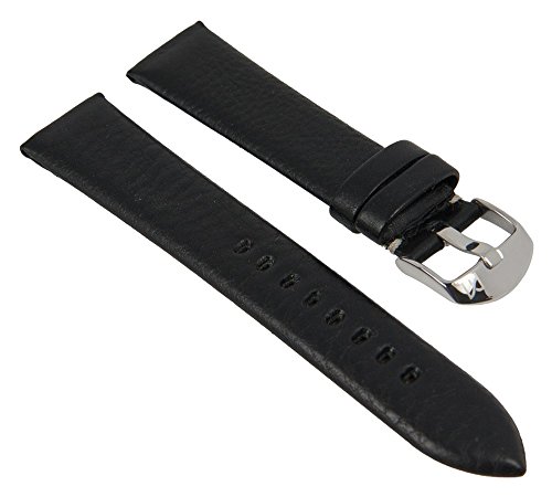 Minott Uhrenarmband echt Leder Breitdornschließe schwarz 27950, Stegbreite:18mm von Minott