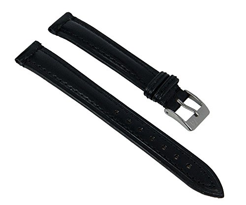 Minott Uhrenarmband mit Naht echt Kalbsleder schwarz 27806 von Minott