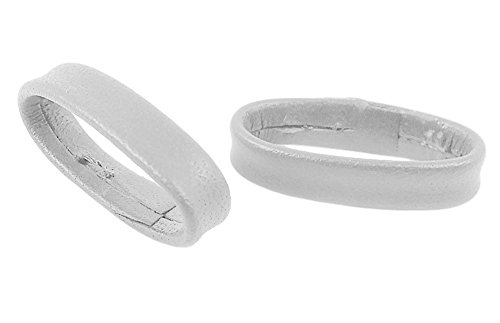Minott Zwei Lederschlaufen Schlaufen für Leder-Uhrenarmbänder 28717, Farbe:Weiss, Anstoß:32 mm von Minott