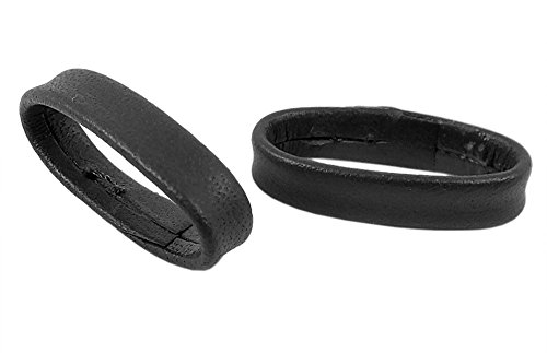 Minott Zwei Lederschlaufen Schlaufen für Leder-Uhrenarmbänder 28717, Farbe:schwarz, Anstoß:32 mm von Minott