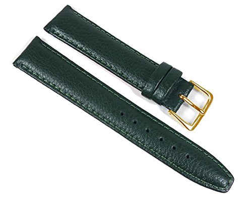 Oregon Ersatzband | Uhrenarmband Rindsleder, leicht gepolstert | grün 23681G, Stegbreite:18mm von Minott