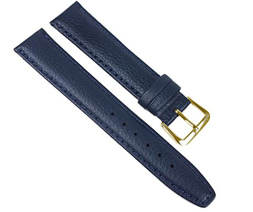 Oregon XL Ersatzband | Uhrenarmband Rindsleder, leicht gepolstert | blau 23729G, Stegbreite:14mm von Minott