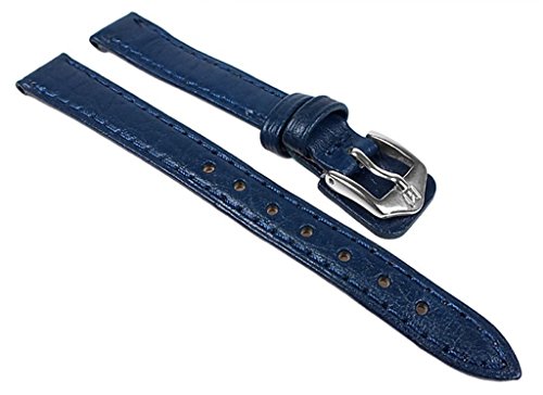 Schok Uhrenarmband 20mm Büffelleder Band Blau 24348S, Stegbreite:20mm von Minott