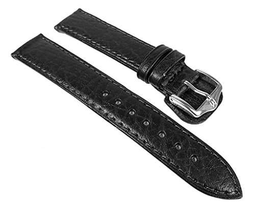 Schok Uhrenarmband Büffelleder Band schwarz 24334S, Stegbreite:12mm von Minott