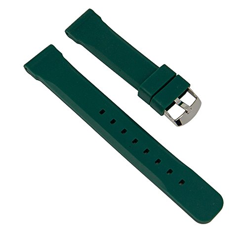 Uhrenarmband Ersatzband Herren Silikon Band dunkelgrün Bonflair 27283S, Stegbreite:20mm von Minott