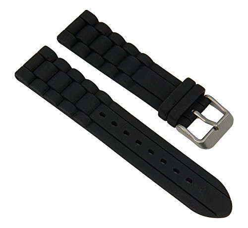 Uhrenarmband Ersatzband Herren Silikon schwarz 27284S, Stegbreite:18mm von Minott