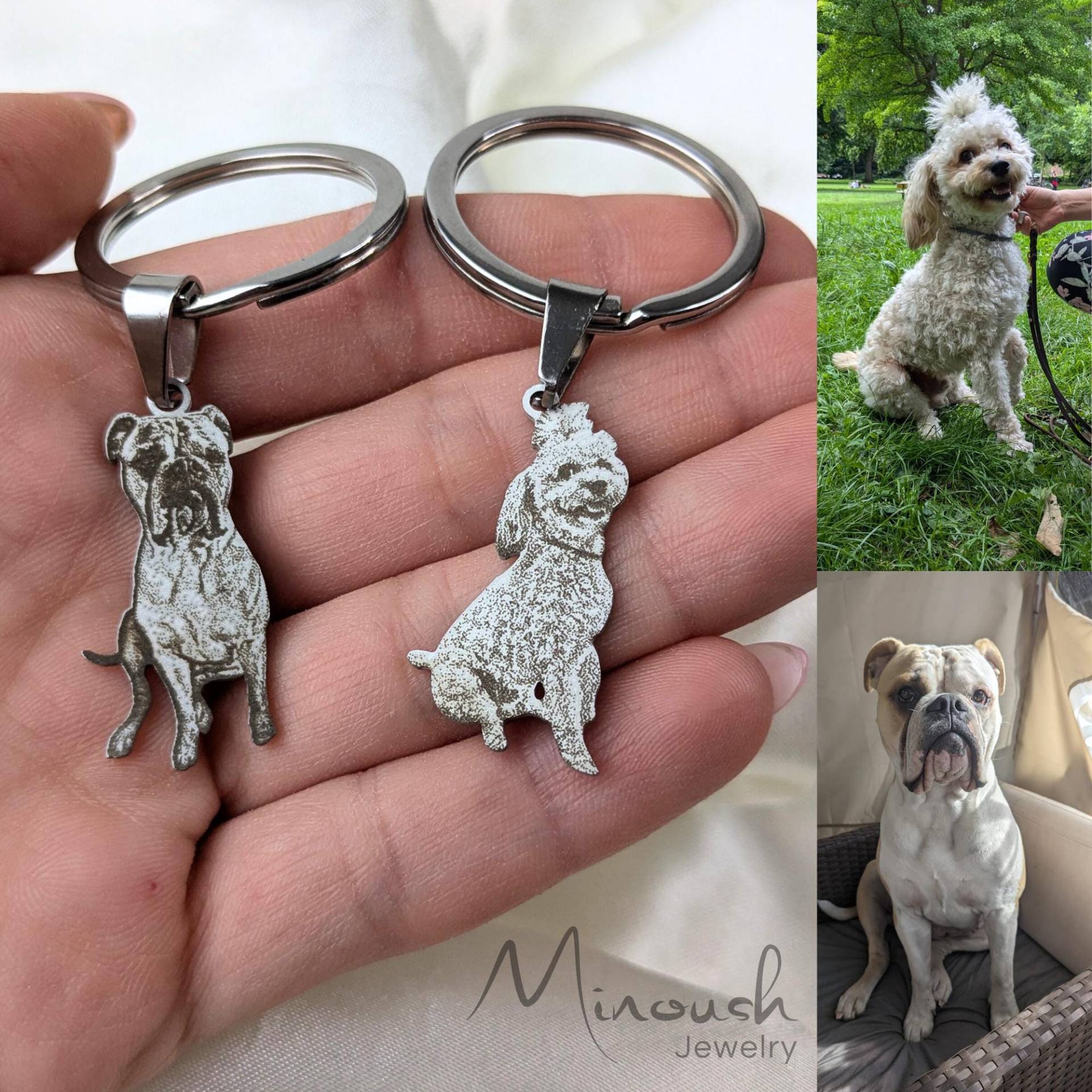 Personalisierter Hunde Schlüsselanhänger Dein Foto Als Gravur von MinoushJewelry