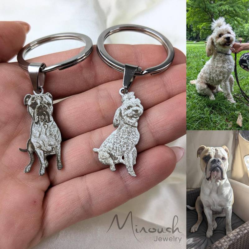 Personalisierter Hunde Schlüsselanhänger Dein Foto Als Gravur Personalisierter Hunde Schlüsselanhänger Dein Foto Als Gravur von MinoushJewelry