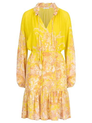 Mint & Mia Damen CocktailKleid aus hochwertigem Viskose Material mit Feminin Stil Lässiges Kleid, Zitrone, Mehrfarbig, 42 von Mint & Mia