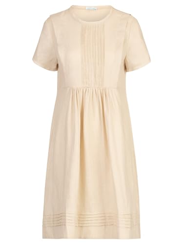 Mint & Mia Damen Midikleid aus hochwertigem Leinen Material mit Feminin Stil Lässiges Kleid, Sand, 40 von Mint & Mia