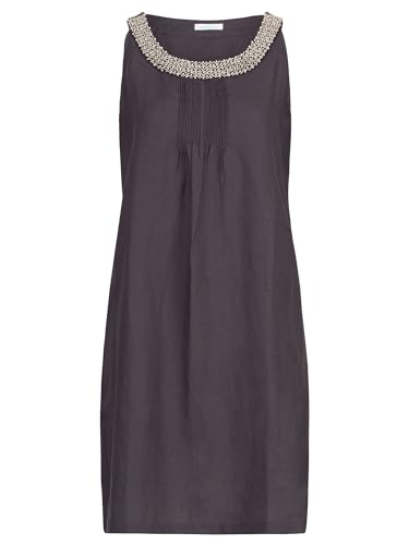 Mint & Mia Damen Midikleid aus hochwertigem Leinen Material mit Klassisch Stil Lässiges Kleid, blau, 42 von Mint & Mia