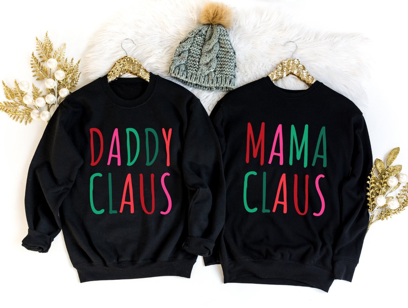 Mama Claus Daddy Sweatshirt, Familien Passende Weihnachten Sweatshirts, Sweatshirts von MintTeeApparel