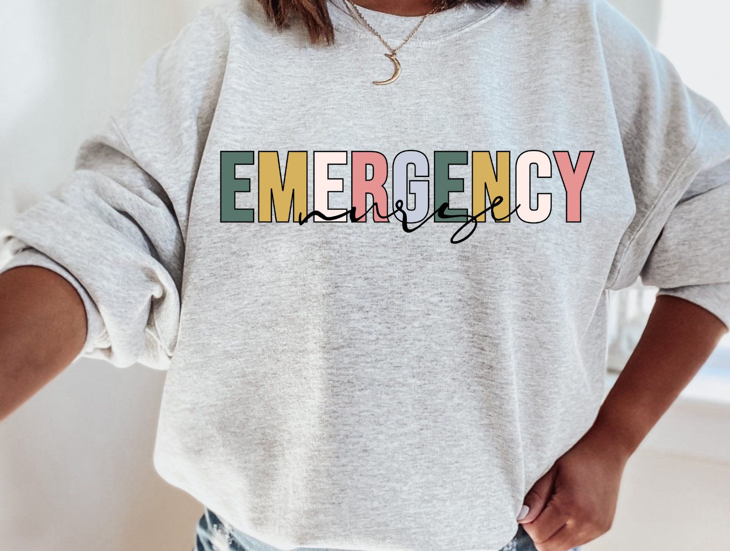 Notfall Krankenschwester Crewneck Sweatshirt Er Geschenk Ed Stillshirt T-Shirt Shirts Rn Hoodie Für Grad Abschluss von MintTeeApparel