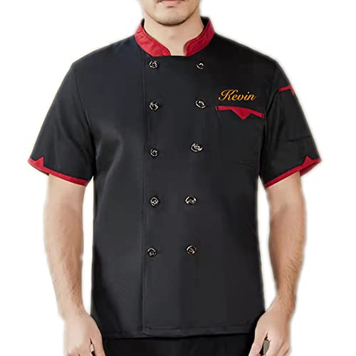 Personalisierte Kochjacke mit individuellem Namen Kochmantel DIY Kurzarm Kochjacke Klassisches Kochhemd für M?nner und Frauen von Mintao