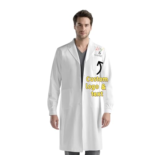 Personalisierter bestickter Laborkittel, individueller weißer Laborkittel für Männer und Frauen – fügen Sie Ihren Namen oder Text hinzu – 3 Taschen und lange Ärmel Personalisierter bestickter Laborkittel, individueller weißer Laborkittel für Männer und Frauen – fügen Sie Ihren Namen oder Text hinzu – 3 Taschen und lange Ärmel von Mintao