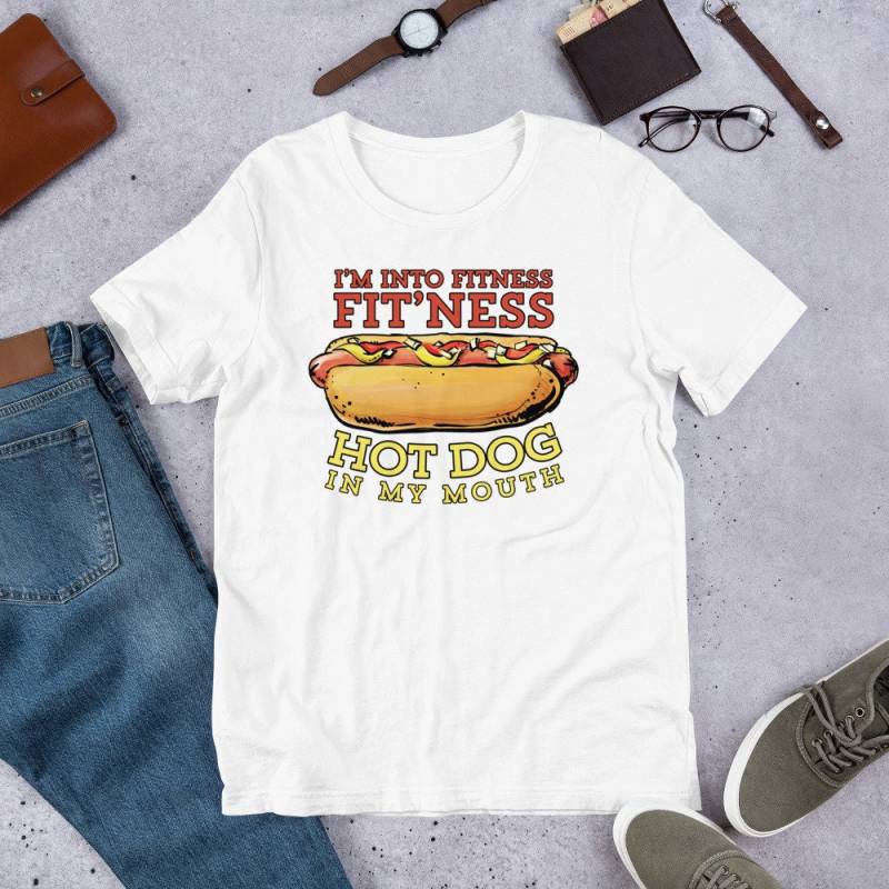 Lustige Fitness Shirt | Hotdog-Shirt Hot-Dog T-Shirt Üben Ich Bin in Neuheit-Shirt Training von MintedFresh