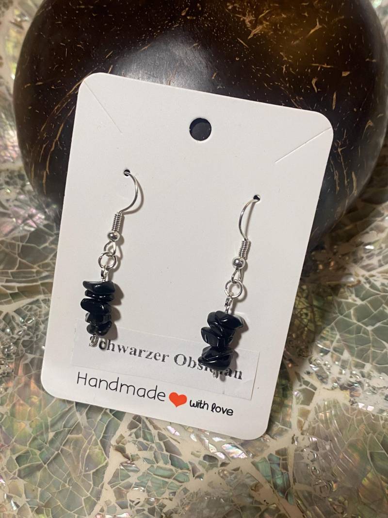 Schwarzer Obsidian Ohrringe Schwarzer Obsidian Ohrringe von MintyPShop