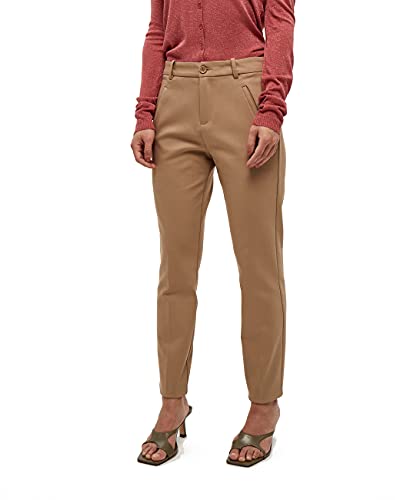 Minus Daya Damen Hose Mitte Tailliert 7/8 Keuchen Größe 34 | Beige Hose Damen | Bequeme Damen Hosen Stretch | Chino Hose Damen Mit Normaler Passform | Stoffhose Damen Mit Reißverschluss von Minus