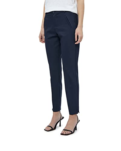 Minus Daya Damen Hose Mitte Tailliert 7/8 Keuchen Größe 38 | Blaues Hose Damen | Bequeme Damen Hosen Stretch | Chino Hose Damen Mit Normaler Passform | Stoffhose Damen Mit Reißverschluss von Minus