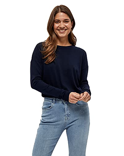 Minus Elne Runden Halsausschnitt Lang Ärmel Stricken Pulli | Pullover Damen In Blau | Herbst Pulli Damen | Größe L von Minus