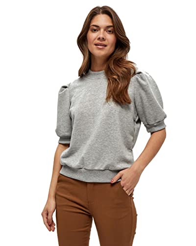 Minus Mika Rund Halsausschnitt Puff Halb Ärmel Schwitz | Sweatshirt Damen In Grau | Herbst Pullover Für Damen | Größe Xl von Minus