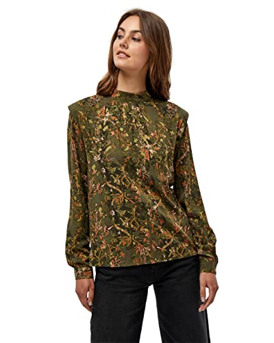 Minus ,Women's ,Lela Blouse, 9334 Dark olive flower print ,12 von Minus