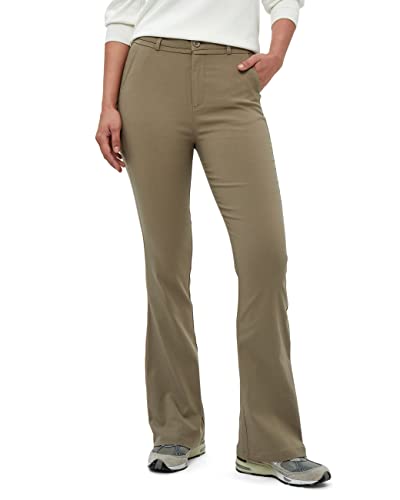 Minus Carma Damen Hose Größe 34 | Braun Hose Damen | Chino Hose Damen Hoch Tailliert Ausgestellte Keuchen | Damen Hosen Stretch Mit Schmaler Passform | Frühling Damen Hosen Elegant von Minus