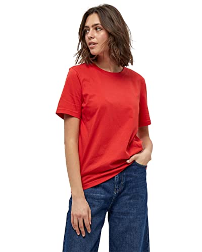 Minus Cathy GOTS Kurz Ärmel T-Shirt | Tshirt Damen In Rot | Frühling Bluse Damen | Größe L von Minus