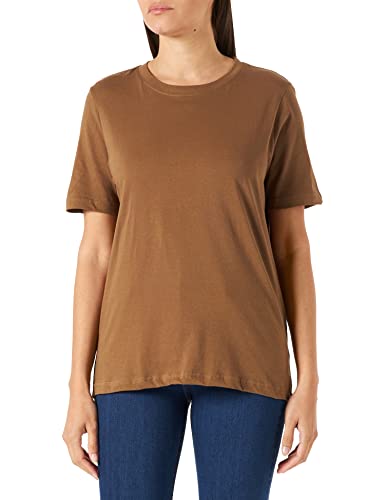 Minus Cathy GOTS Kurz Ärmel T-Shirt | Tshirt Damen In Braun | Frühling Bluse Damen | Größe S von Minus