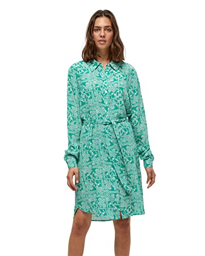 Minus Damen Aika Shirtdress Hemdkleid, 9383 Ivy Green Patchwork Print, 34 von Minus